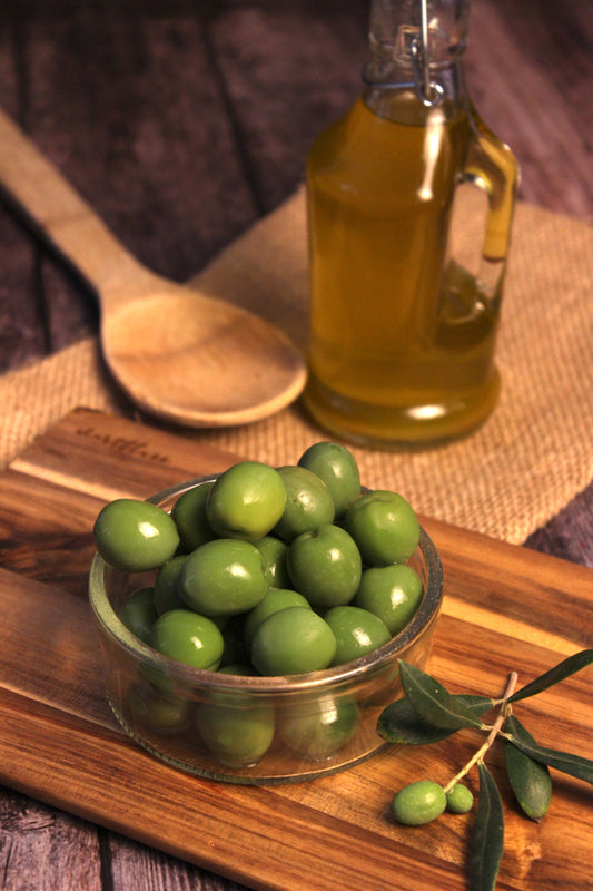 Grüne Oliven aus Sizilien - Olive Verdi di Sicilia - Mit Stein